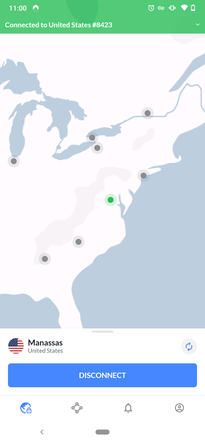 NordVPN connected to US