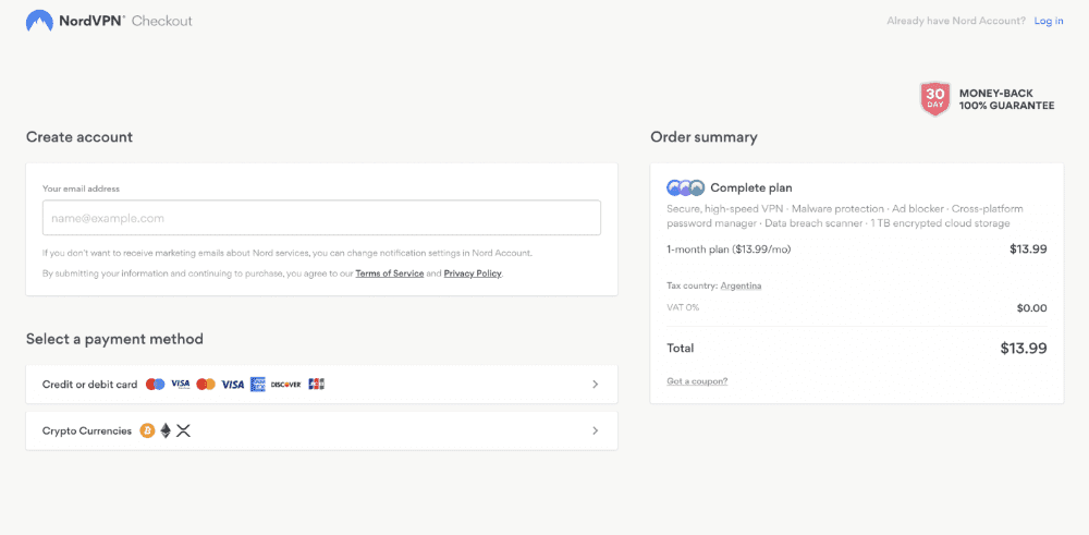 Create an account