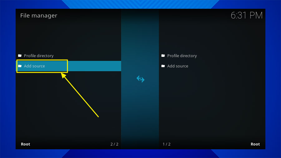 Add source on Kodi