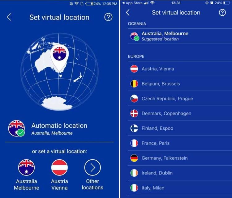 Freedome VPN app location