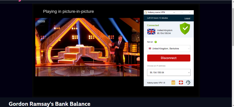 HideMy.name streaming bbc