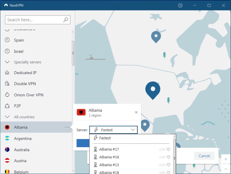 NordVPN unblocking locations