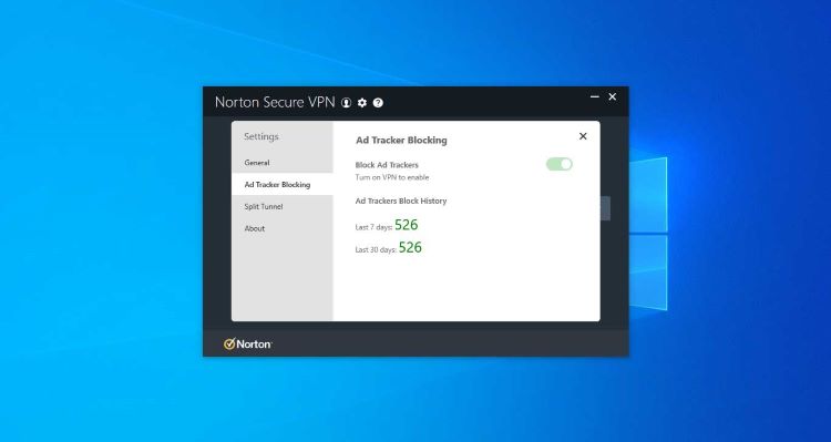 Norton VPN ad tracker