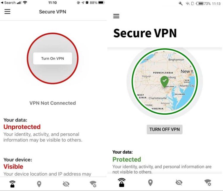 Norton VPN checking IP address