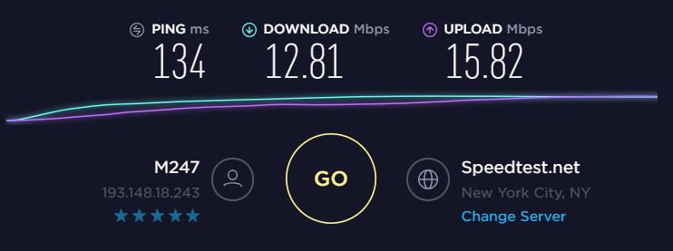 Speed test tgVPN 2