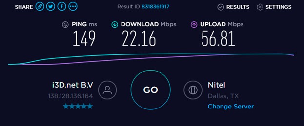 Perfect privacy connected to US server