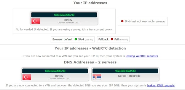 Perfect privacy IP leak test 2