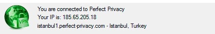Perfect privacy connected to TR server