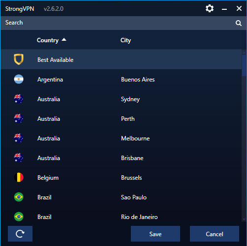 StrongVPN countries