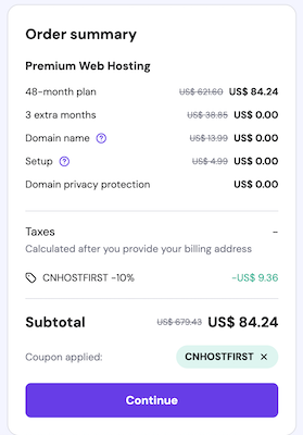 hostinger first time checkout 2