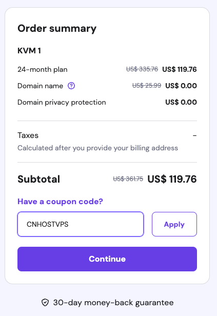 Hostinger VPS discount code 