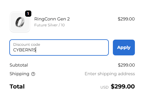 RingConn enter promo code