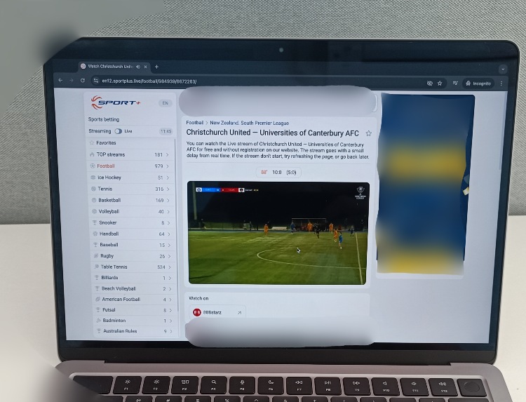 Streaming the game seamlessly on SportPlus.live from a laptop setup