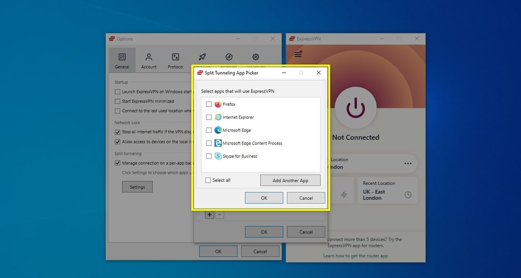 ExpressVPN Split Tunneling setup step 4