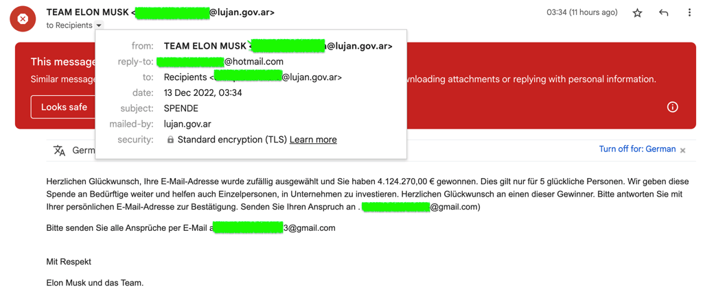 Scam email