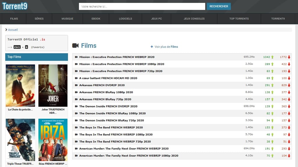 Torrent9 website