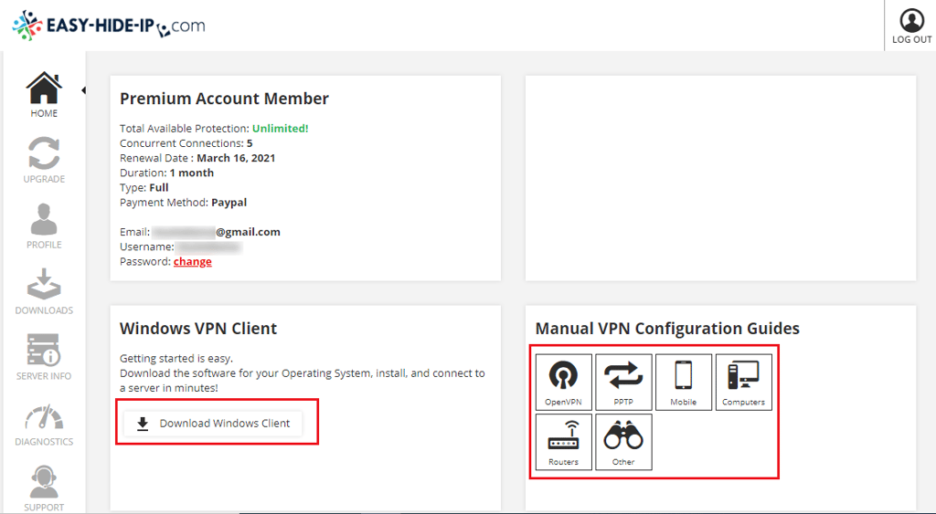 Easy Hide IP configuration
