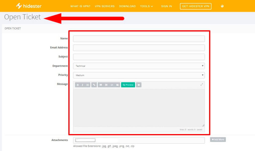 Customer support of Hidester VPN