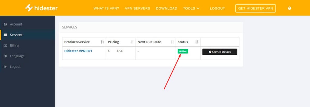 Registration to Hidester VPN services