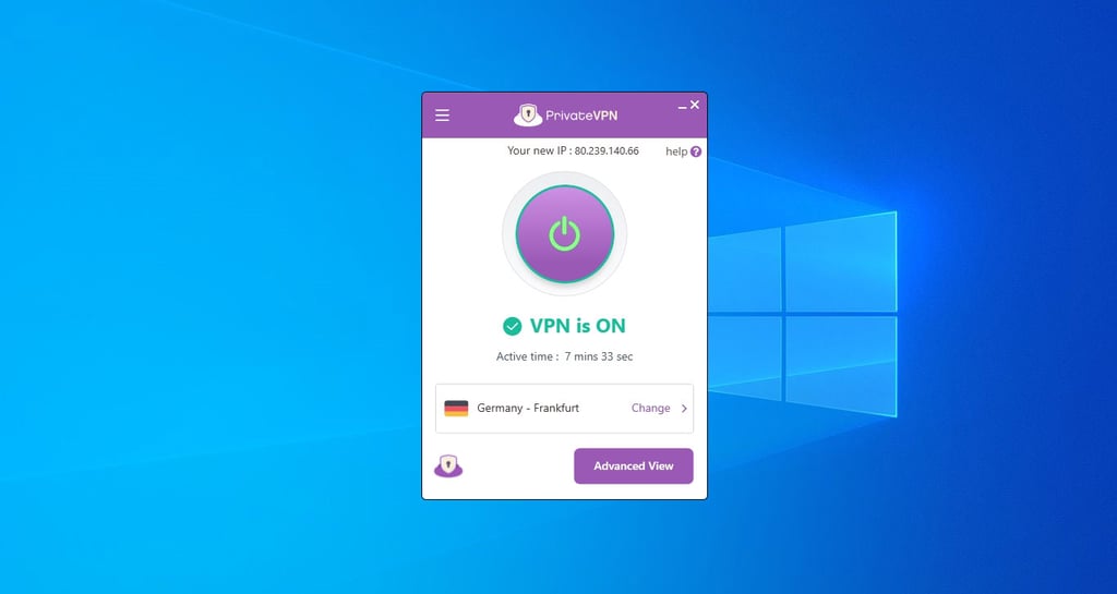 PrivateVPN Windows app