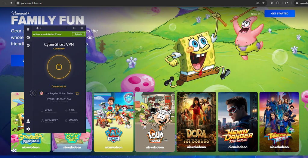 CyberGhost VPN streaming