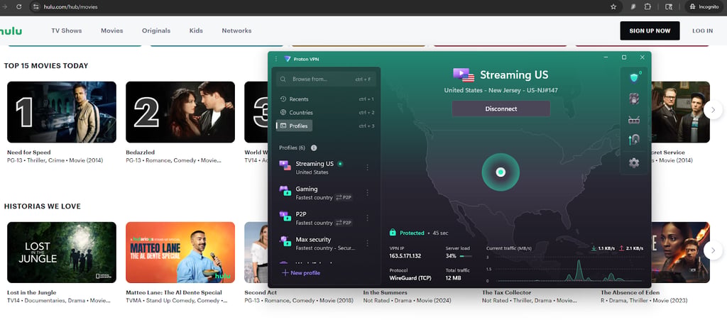 Proton VPN streaming