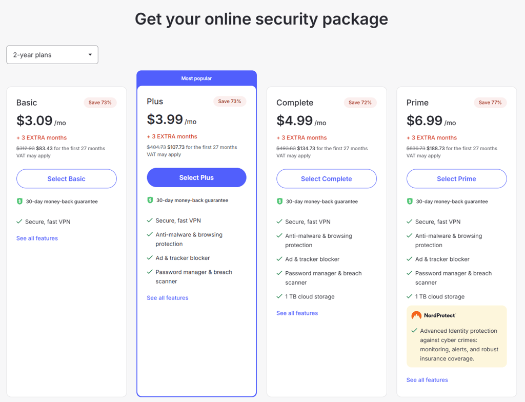 nordvpn pricing plans