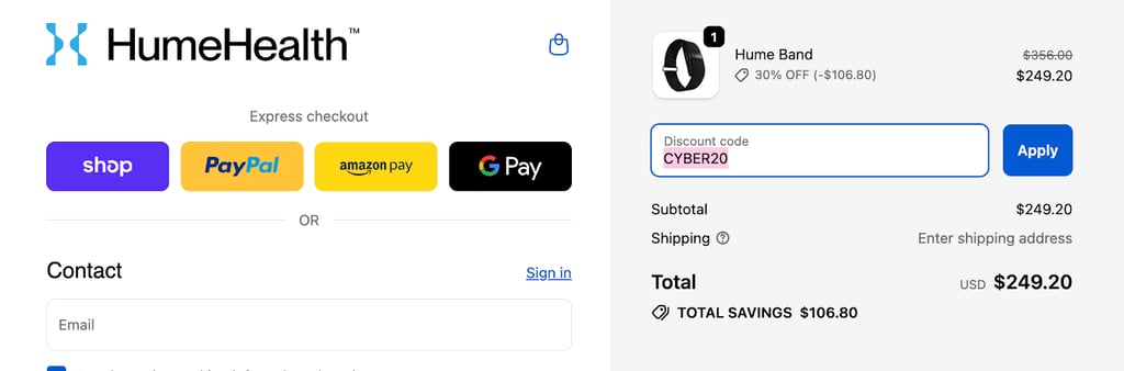 hume discount code