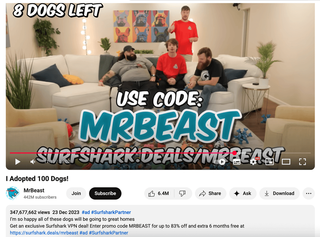 MrBeast’s Surfshark promo code