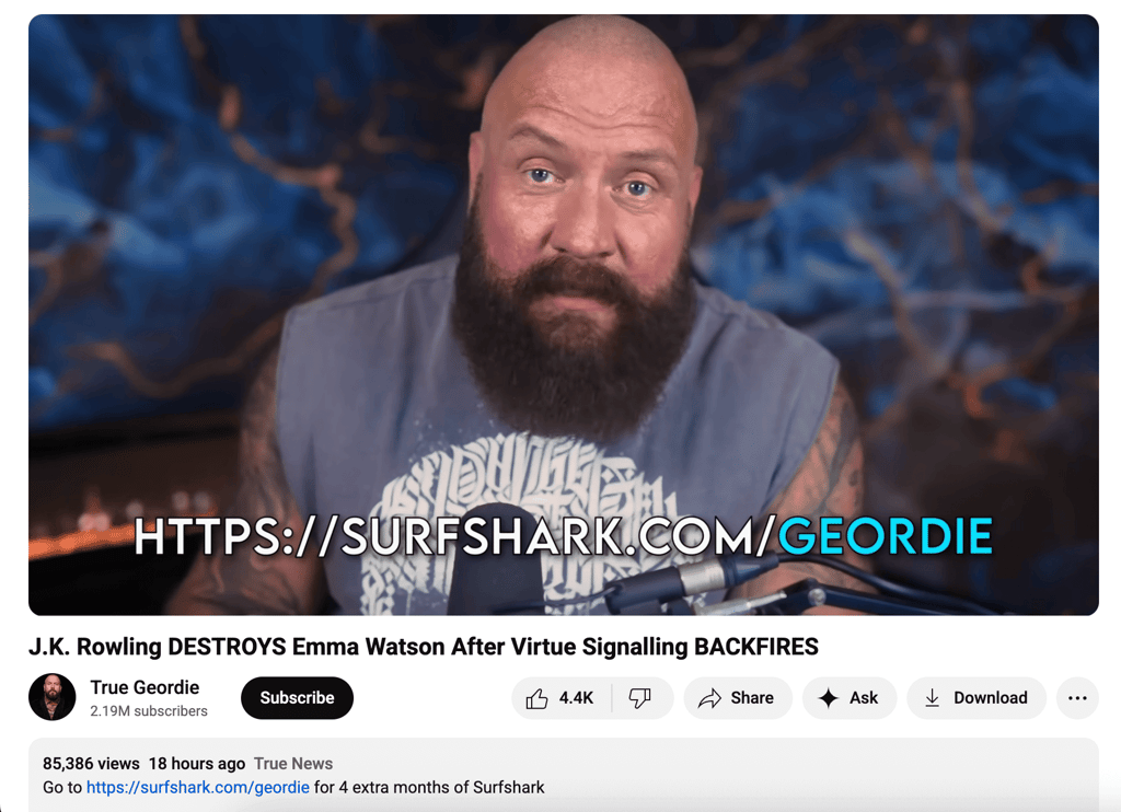 True Geordie’s Surfshark promo code