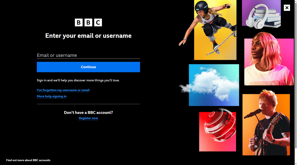 create bbc iplayer account