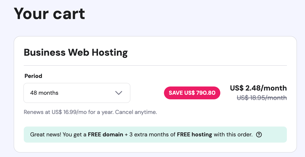 black friday cart hostinger