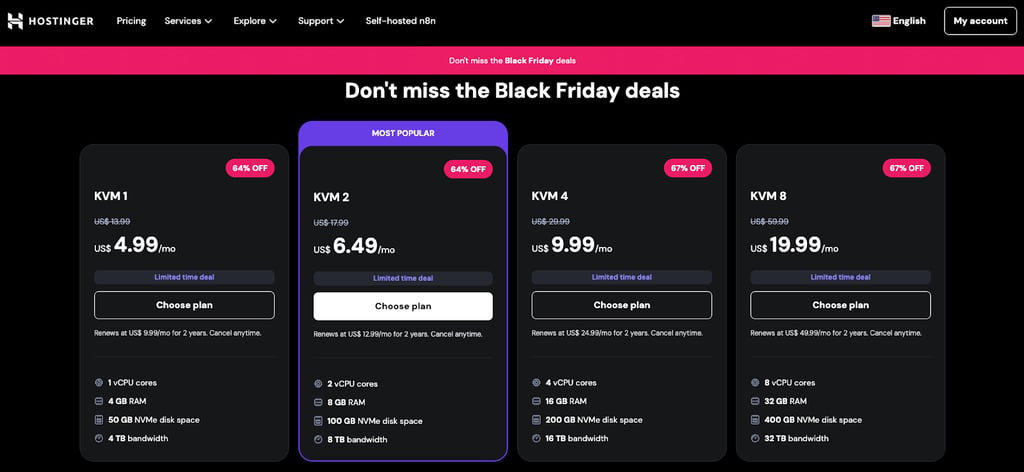 Hostinger BF deals