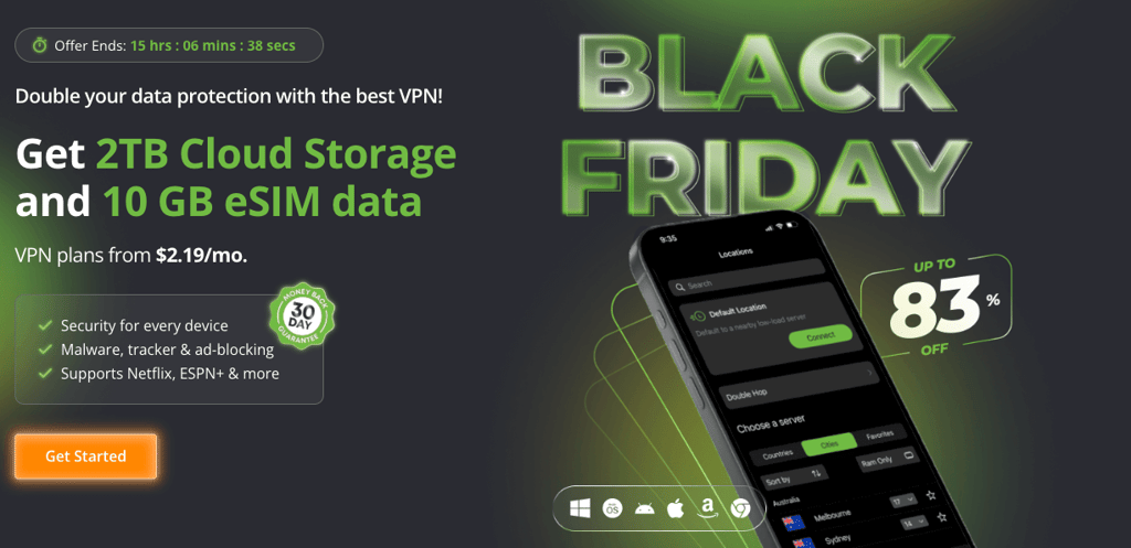ipvanish landing page black friday november 2025