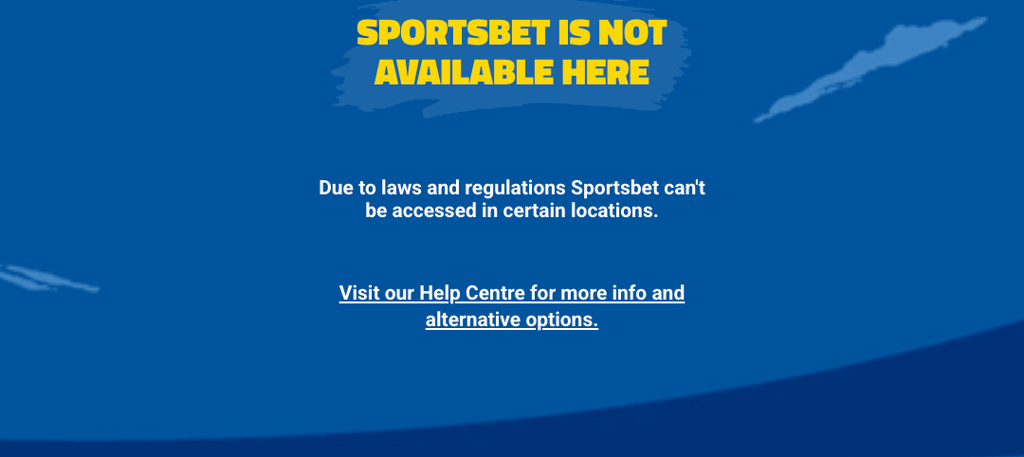 Sportsbet error message