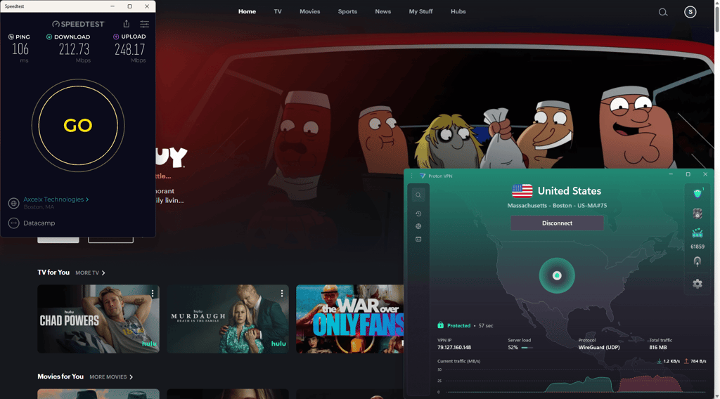 proton vpn hulu us