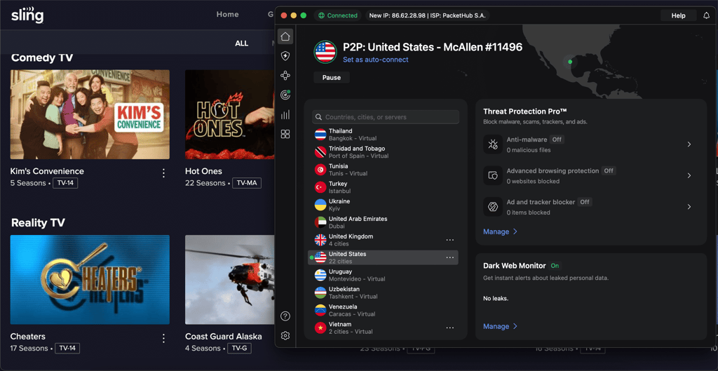 sling tv guide unblocked with nordvpn