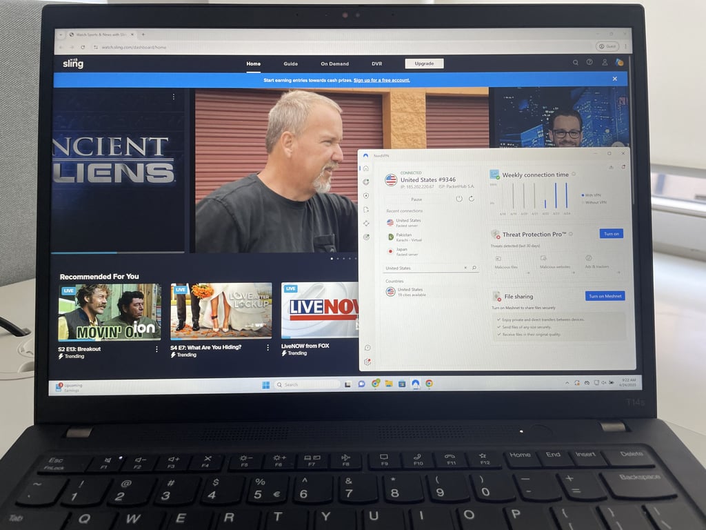 Streaming on Sling Freestream