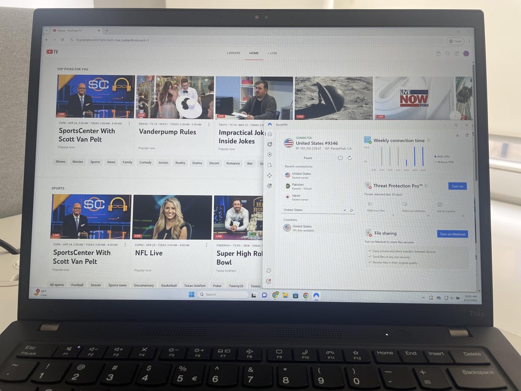 Streaming on YouTube TV