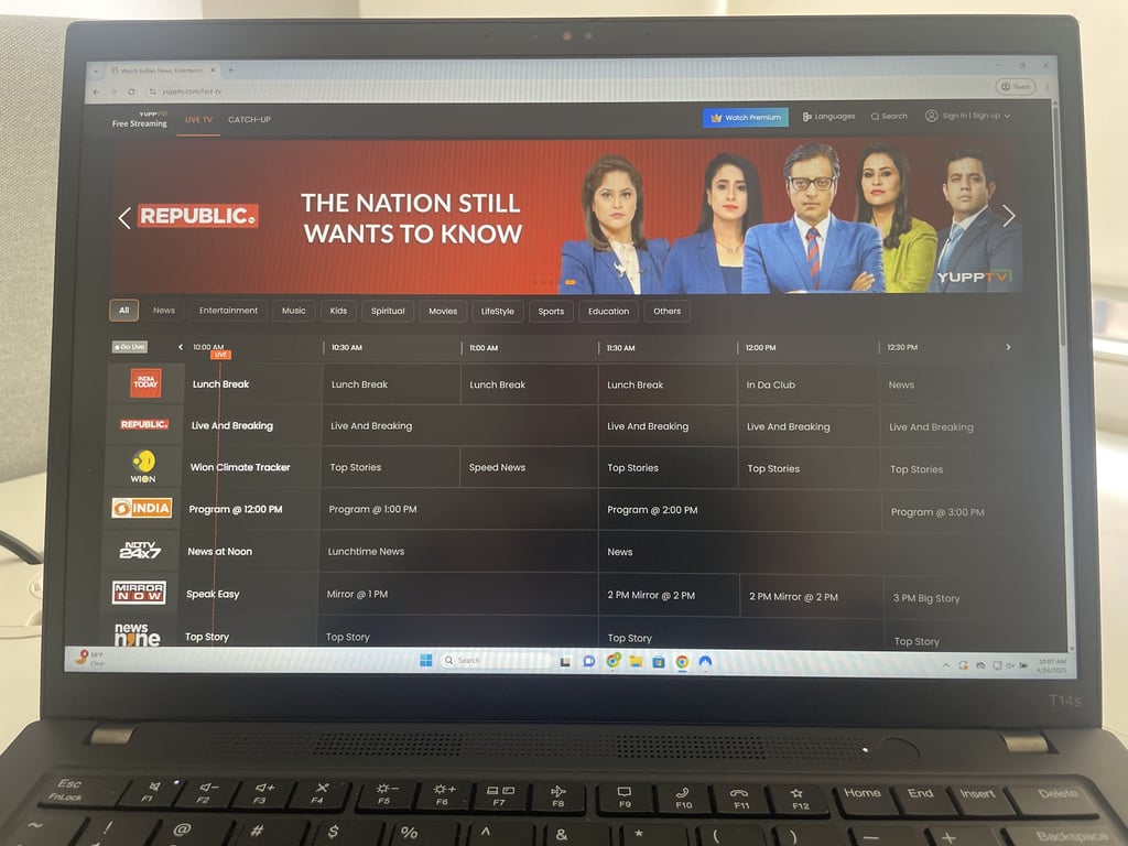 Streaming on YuppTV