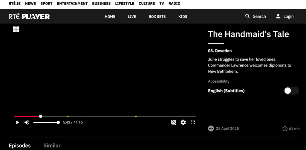 rte player ad placement