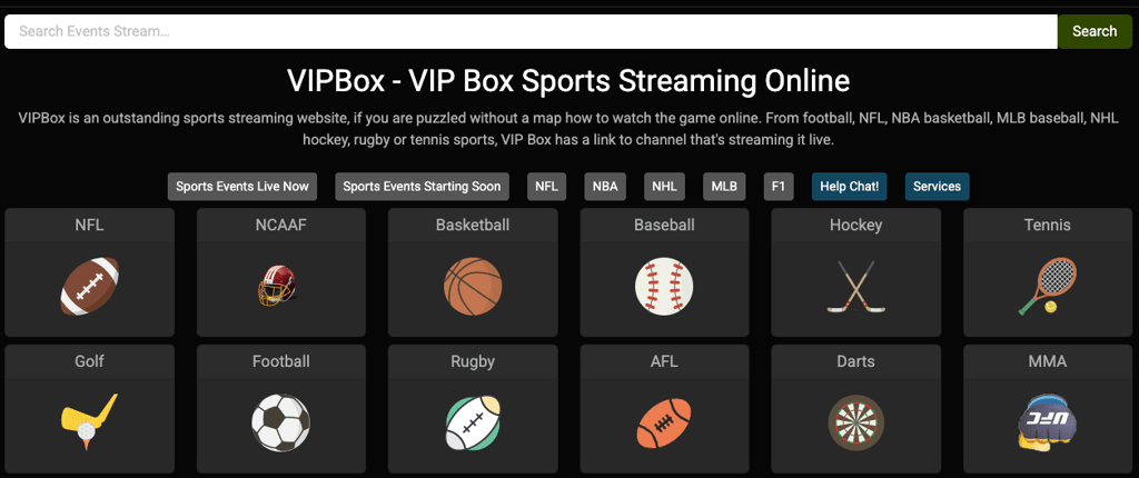 VIPBox.lc streaming banner