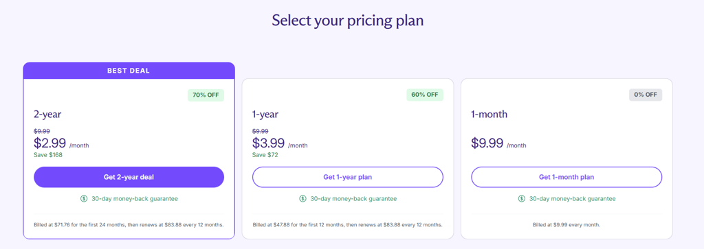 proton choose plan