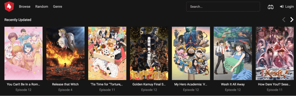 4Anime home page