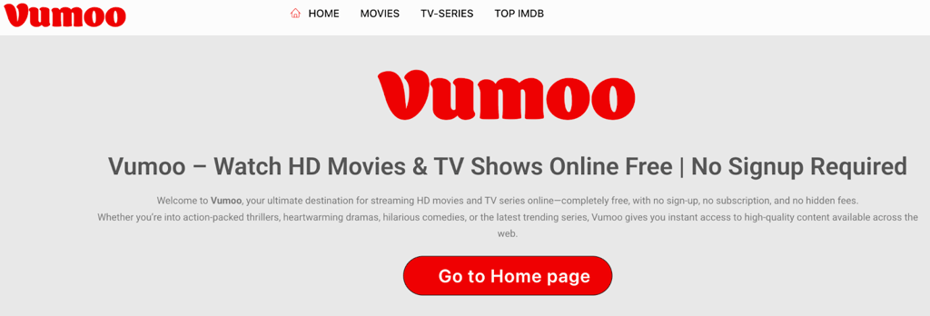 Vumoo home page
