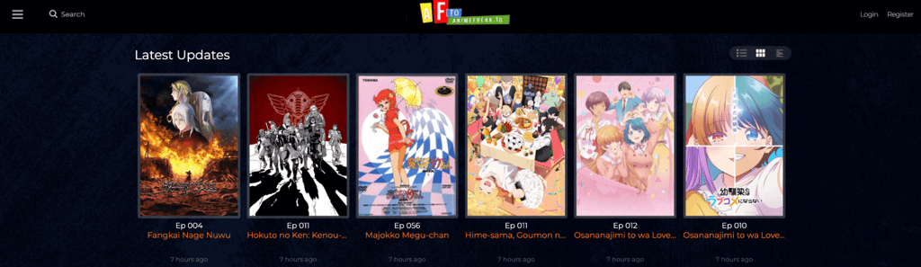 AnimeFreak home page