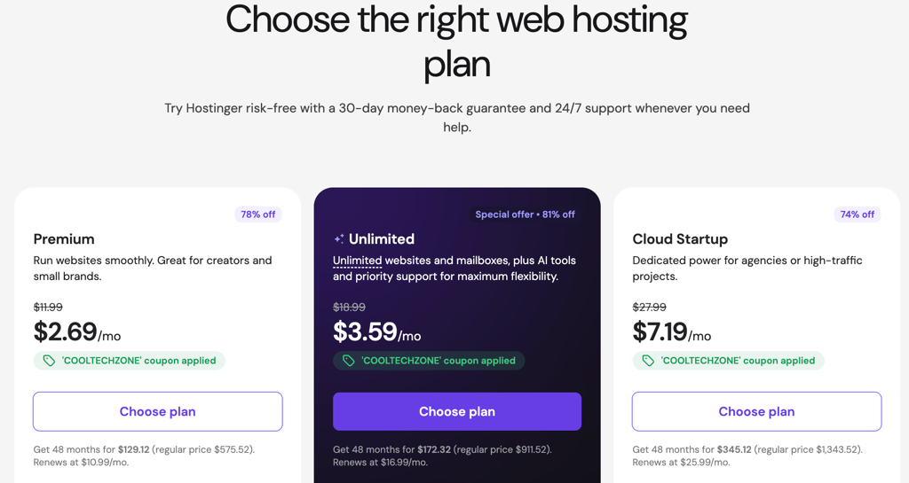 hostinger 2026 black friday plans