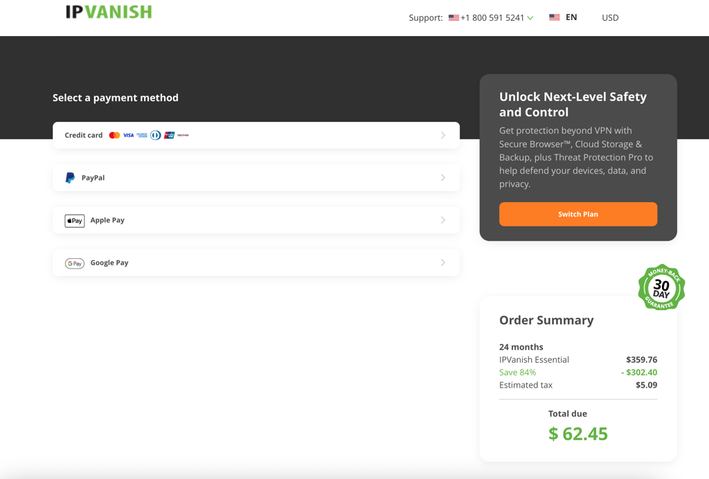 ipvanish checkout october 2026
