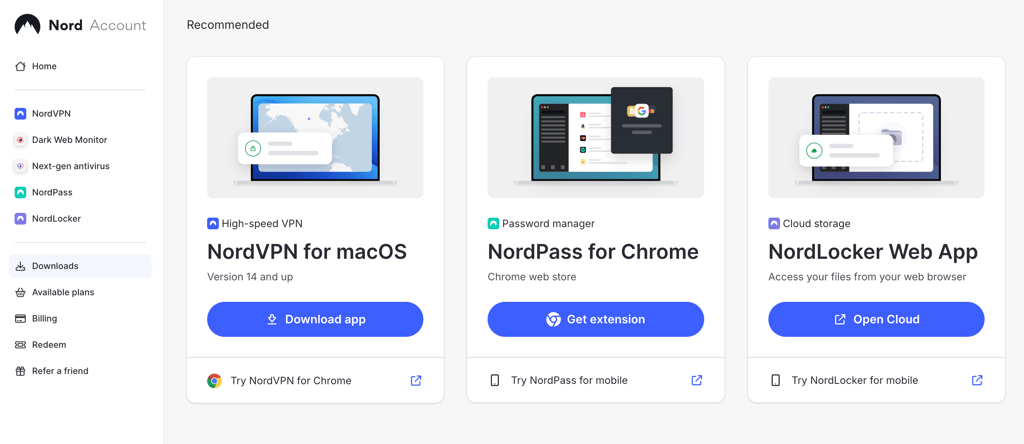 nord account downloads
