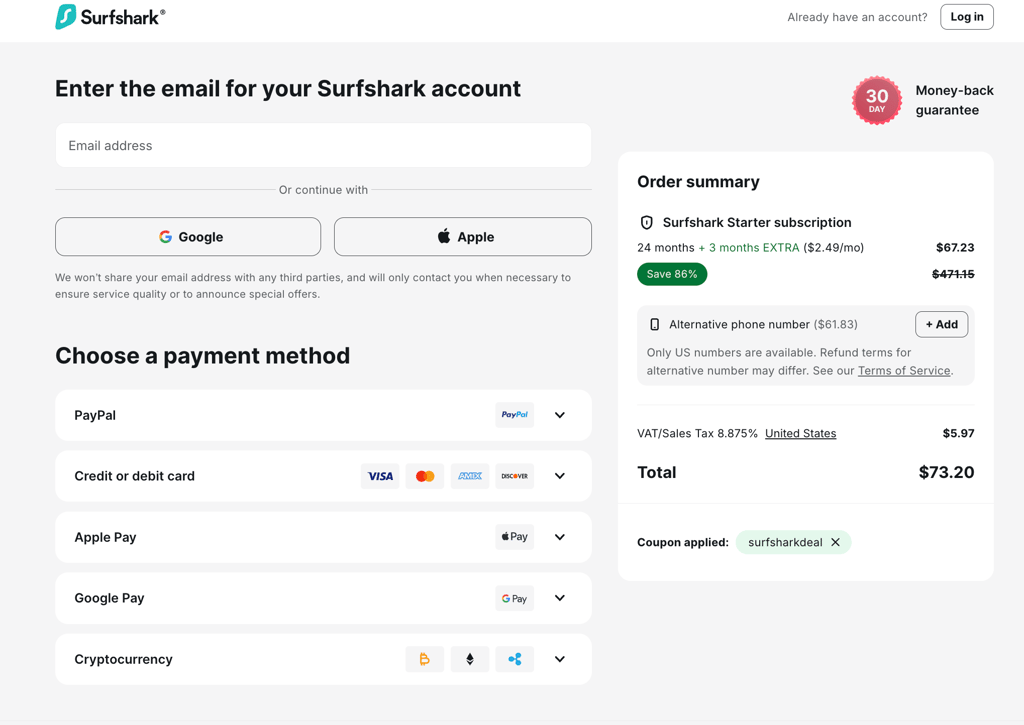 surfshark checkout october 2026